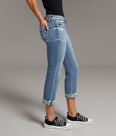 BKE Stella Cuffed Stretch Capri Jean FULL_LEFT_SIDE
