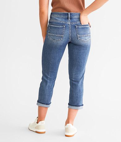 BKE Payton Cuffed Stretch Capri Jean BACK