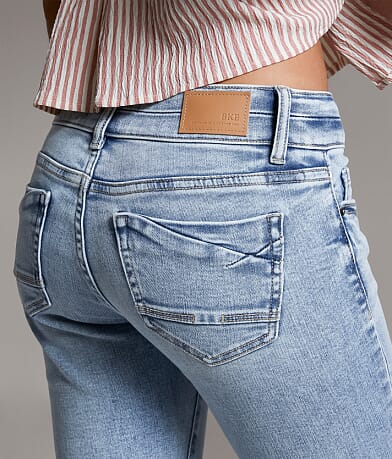 BKE Stella Cuffed Stretch Capri Jean back pocket view
