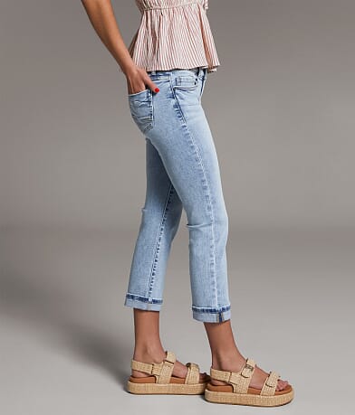 BKE Stella Cuffed Stretch Capri Jean full left side view