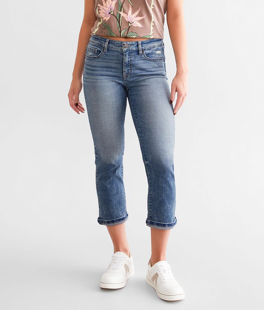 BKE Payton Cuffed Stretch Capri Jean front view