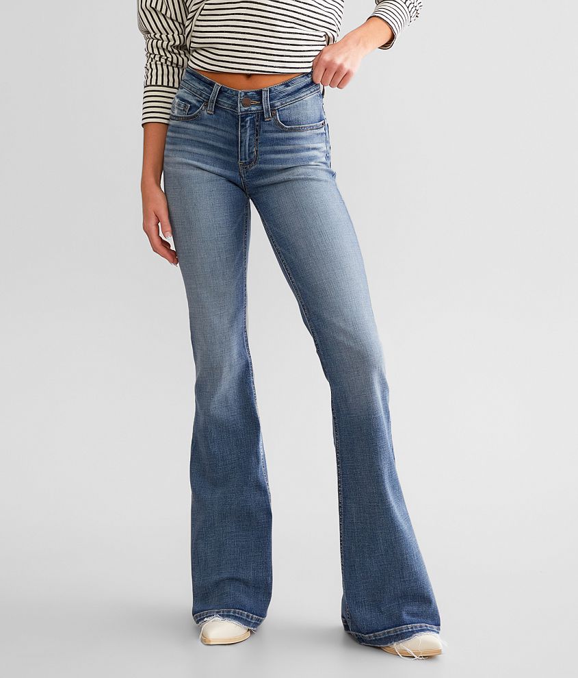 BKE Stella Mid-Rise Flare Stretch Jean front view