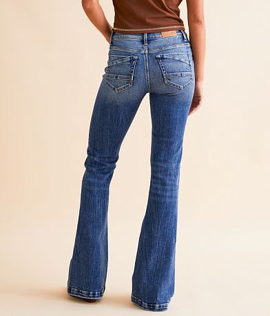 BKE Stella Mid-Rise Flare Stretch Jean BACK