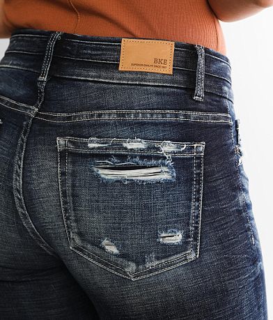 BKE Payton Mid-Rise Flare Stretch Jean back pocket view