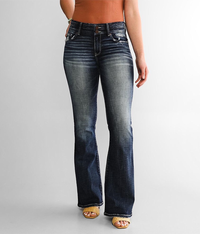 BKE Payton Mid-Rise Flare Stretch Jean front view