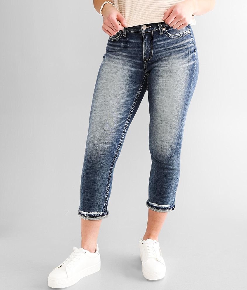 BKE Gabby Cuffed Stretch Cropped Jean front view