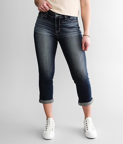 BKE Gabby Cuffed Stretch Capri Jean front view