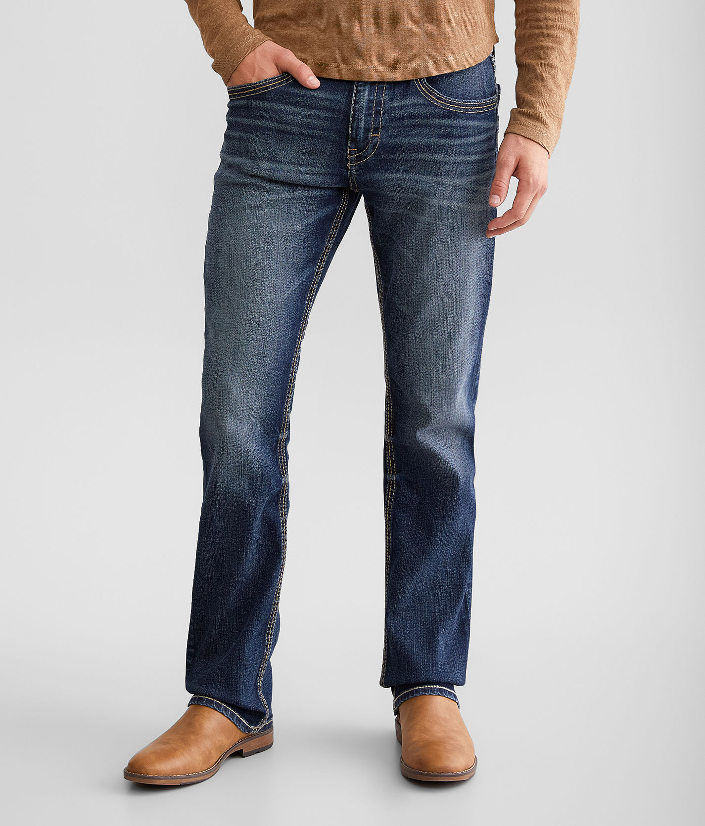 【AAKE】FOLD BUCKLE DENIM BKE Alec Straight Stretch Jean - Men's Jeans in Clause | Buckle