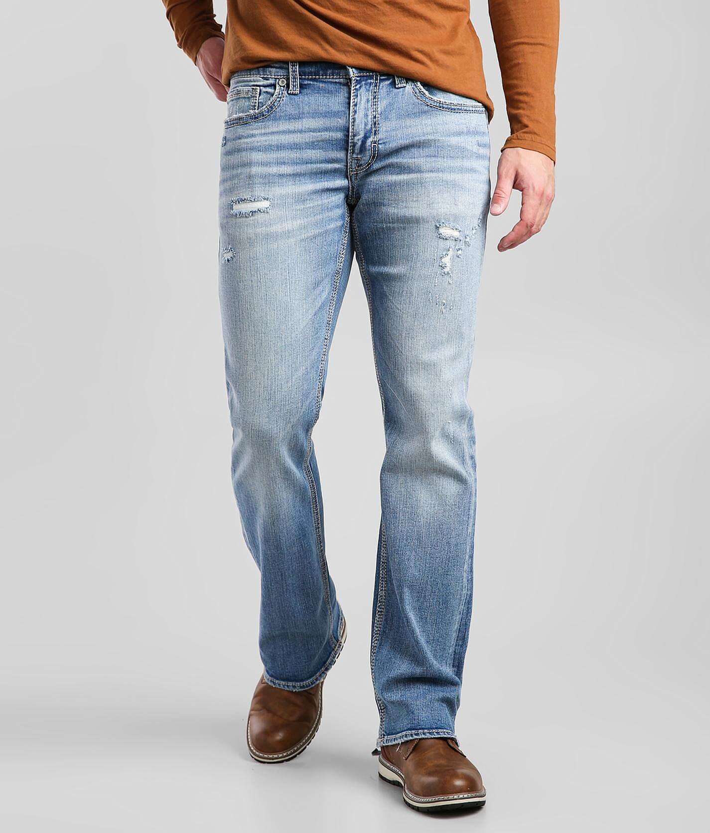 buckle denim jeans