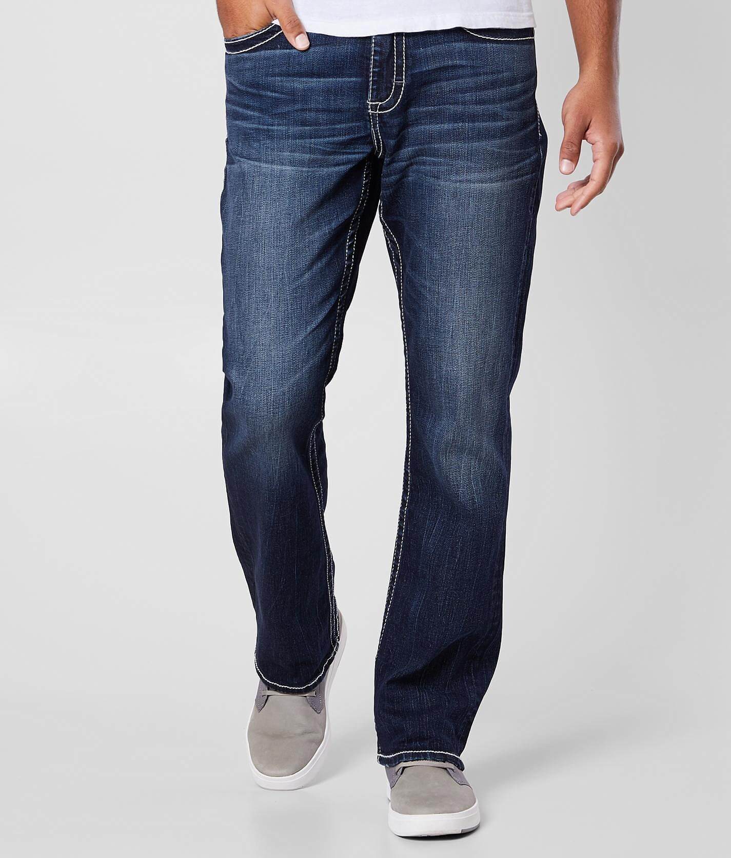 buckle straight leg jeans