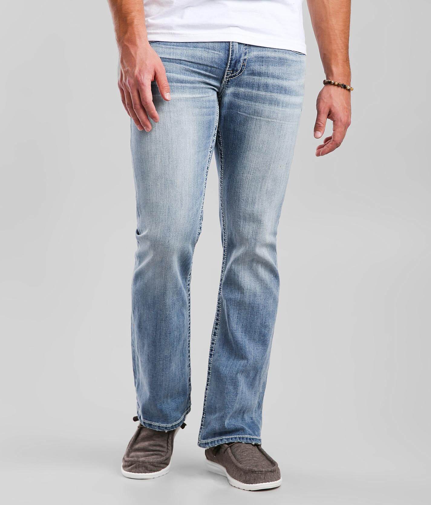 buckle slim bootcut jeans