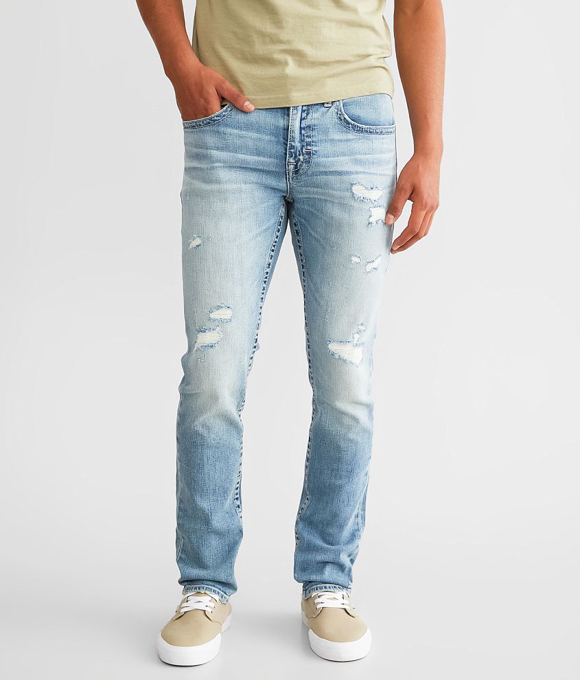 Skinny Stretch Ripped Jeans With Chain