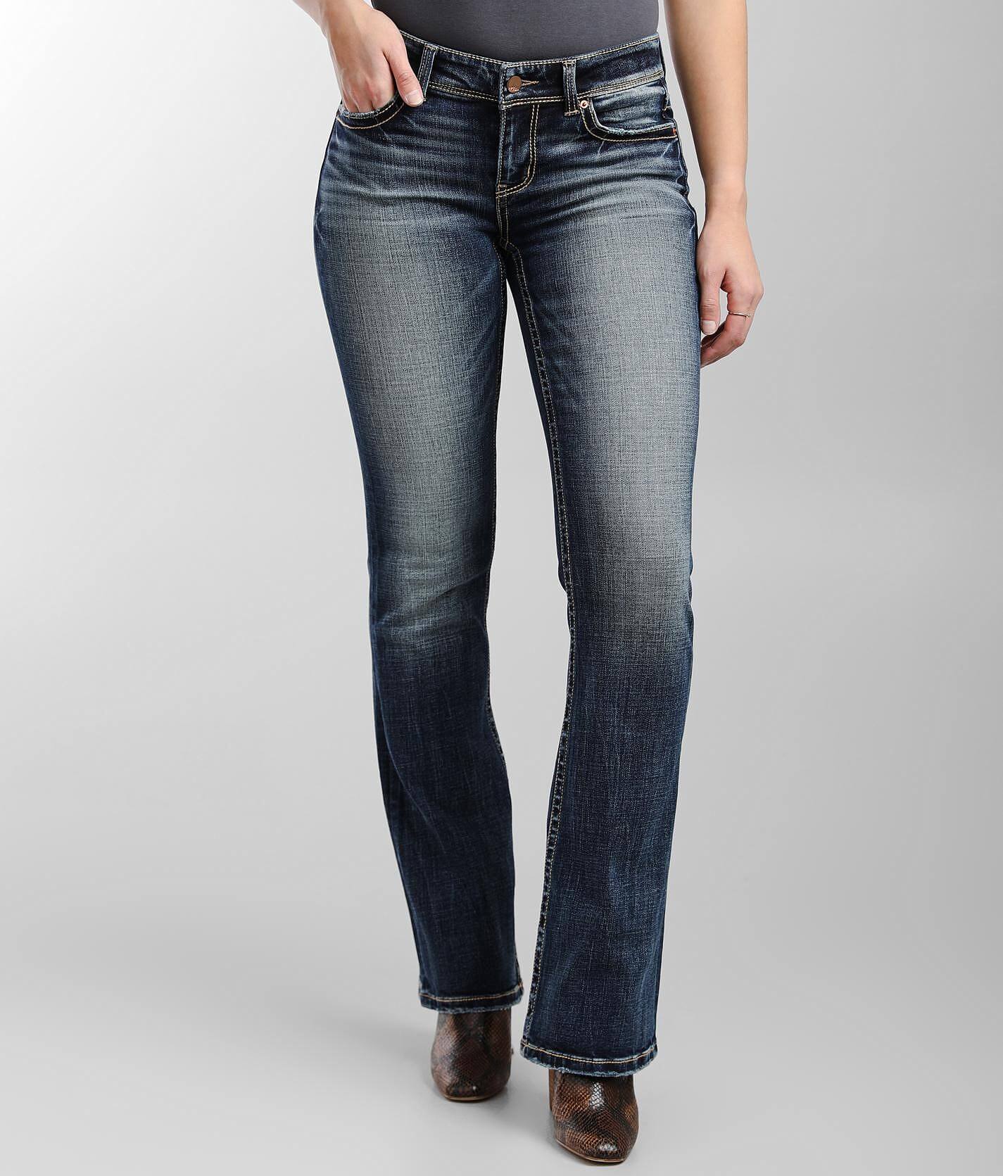 buckle stretch jeans