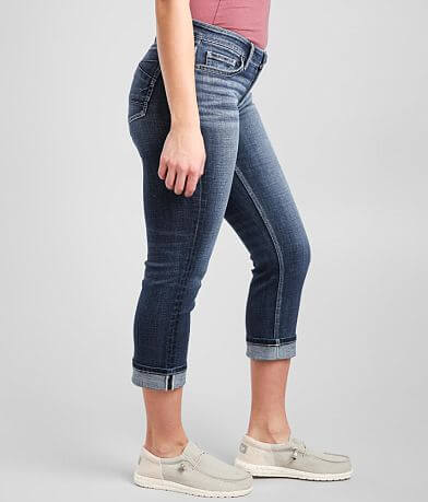 BKE Victoria Cuffed Stretch Capri Jean full right side view