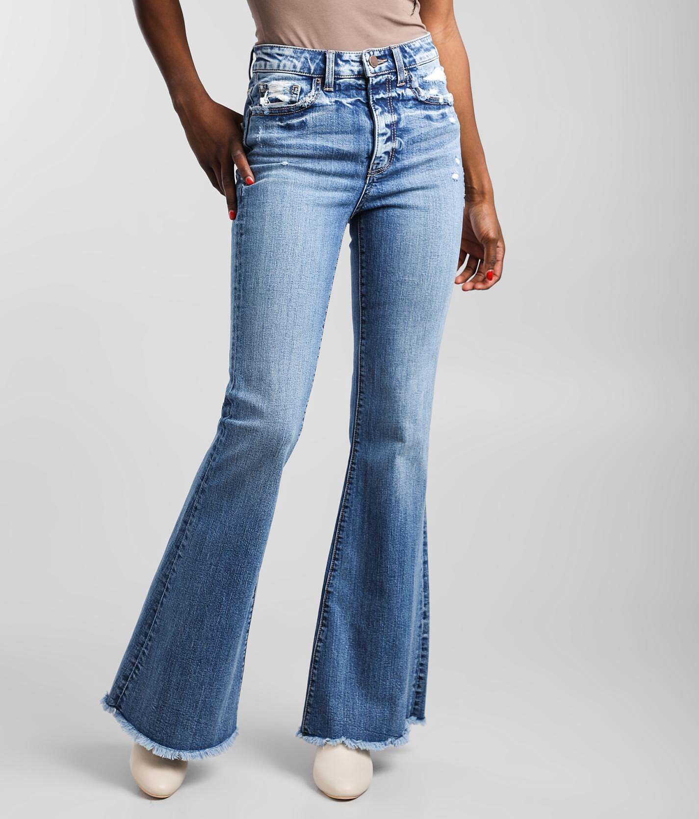 buckle flare jeans