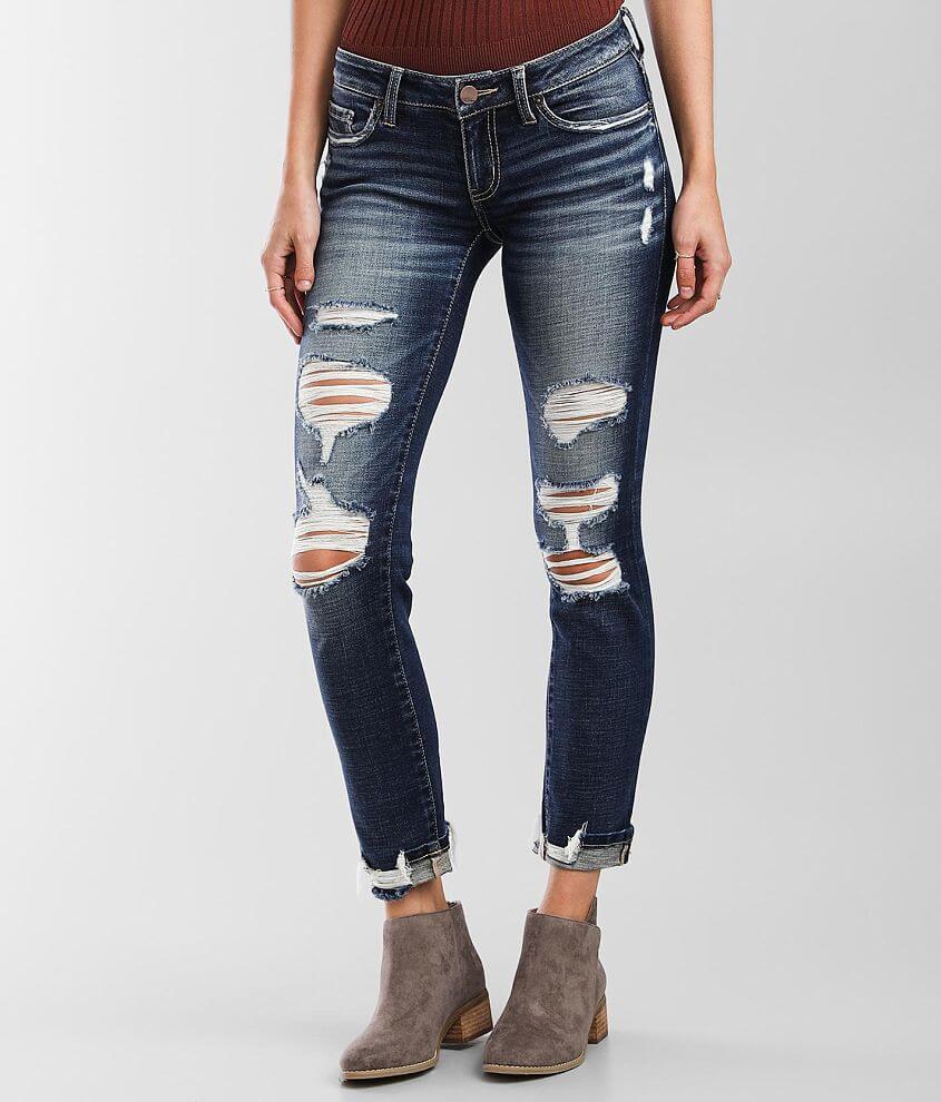 BKE Stella Ankle Straight Cuffed Stretch Jean front view