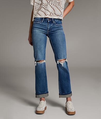 BKE Payton Cropped Straight Stretch Cuffed Jean front view