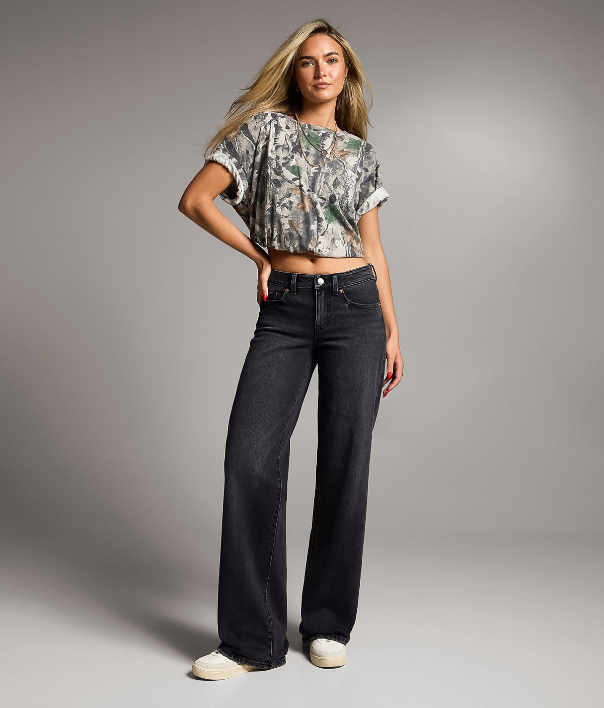 BKE Andi Wide Leg Stretch Jean — Washed Black by Buckle