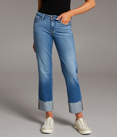 BKE Payton Cropped Straight Stretch Cuffed Jean front view