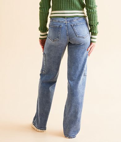 BKE Billie Cargo Wide Leg Stretch Jean back view