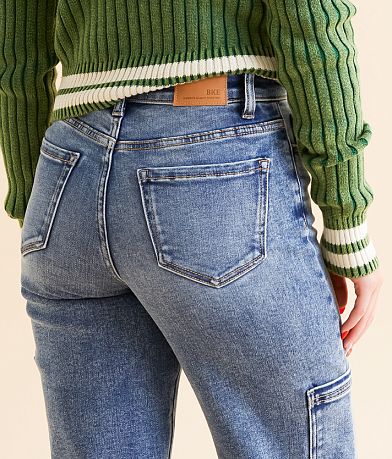 BKE Billie Cargo Wide Leg Stretch Jean back pocket view