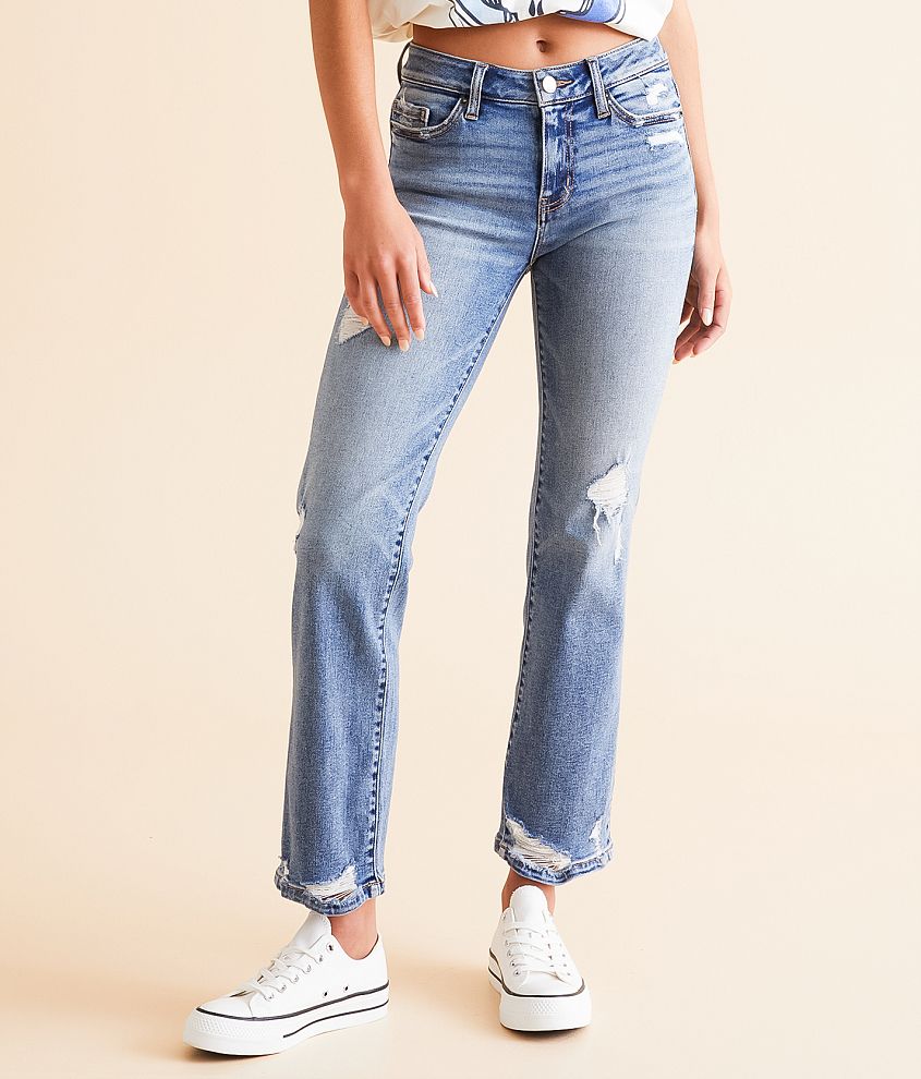 BKE Stella Mid-Rise Cropped Straight Stretch Jean front view