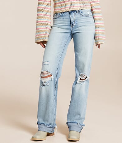 BKE Andi Classic Straight Stretch Cuffed Jean front view