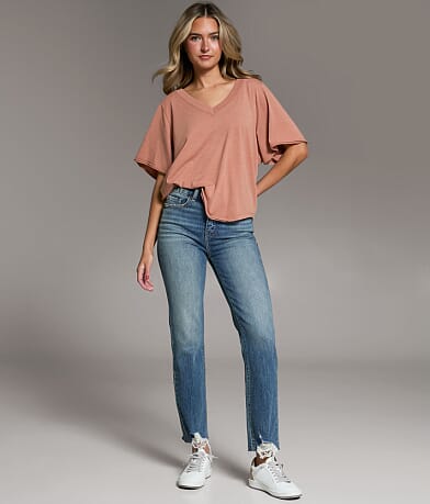 BKE Billie Cropped Straight Stretch Jean front view