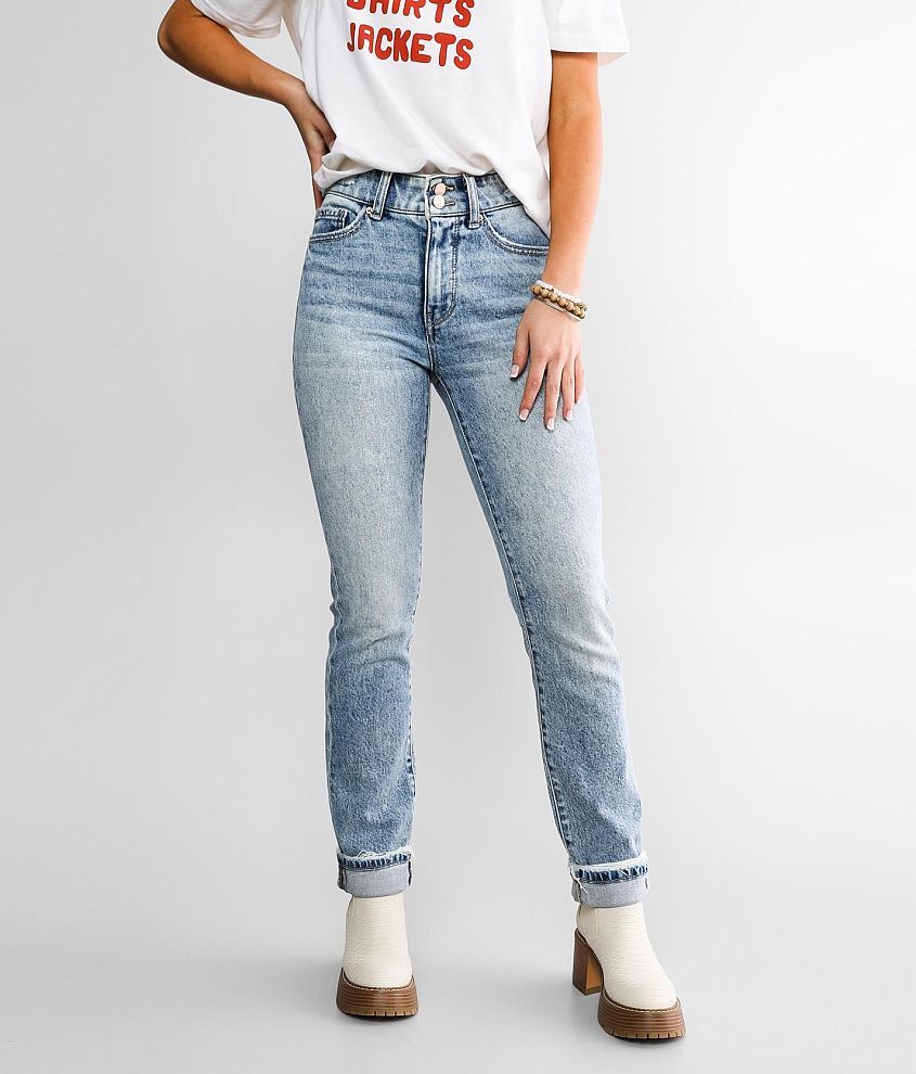 BKE Billie Ankle Straight Stretch Cuffed Jean front view