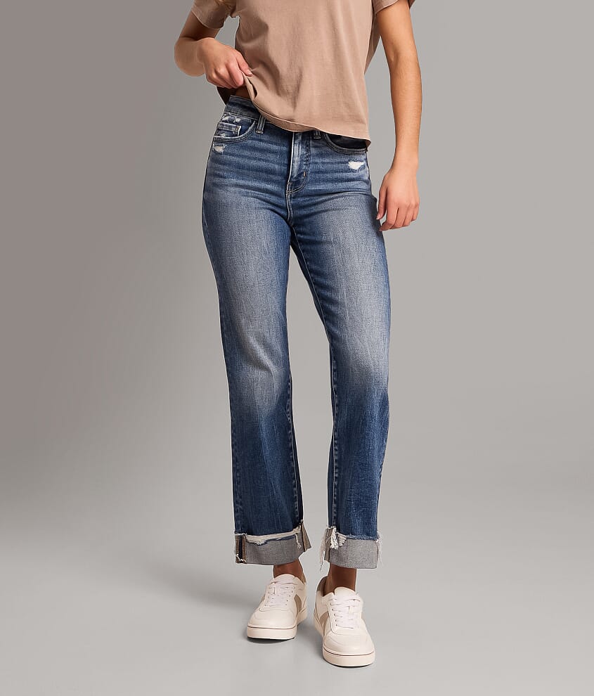Billie Cropped Straight Stretch Cuffed Jean