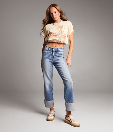 BKE Billie Cropped Straight Stretch Jean - Women's Jeans in Cagle
