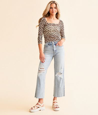 BKE Billie Cropped Wide Leg Stretch Jean front view