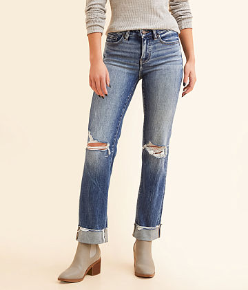Andi Cropped Straight Stretch Cuffed Jean