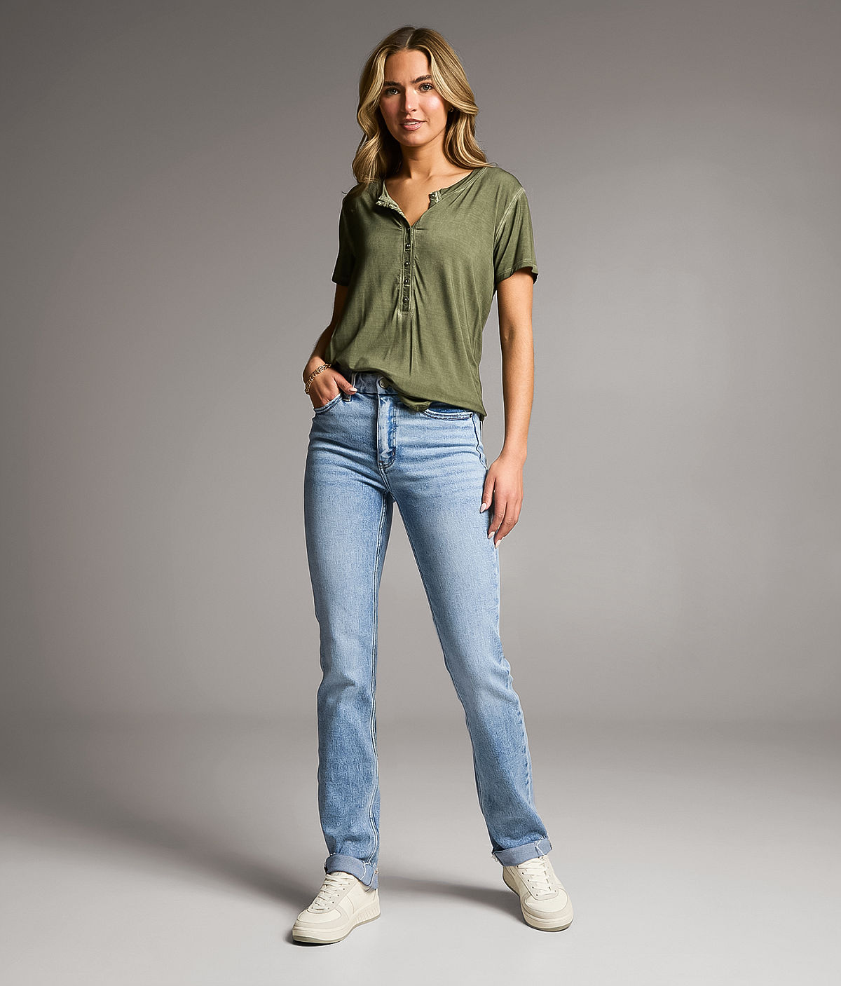 BKE Parker Straight Stretch Cuffed Jean — Lansford by Buckle