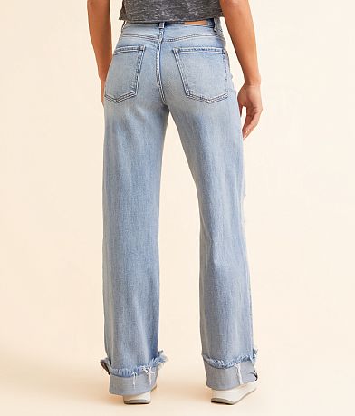 BKE Billie Wide Leg Stretch Cuffed Jean back view