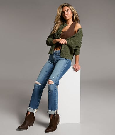 BKE Andi Cropped Straight Stretch Cuffed Jean front view
