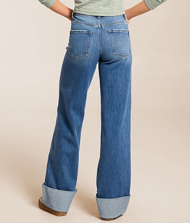 BKE Billie Wide Leg Stretch Cuffed Jean BACK