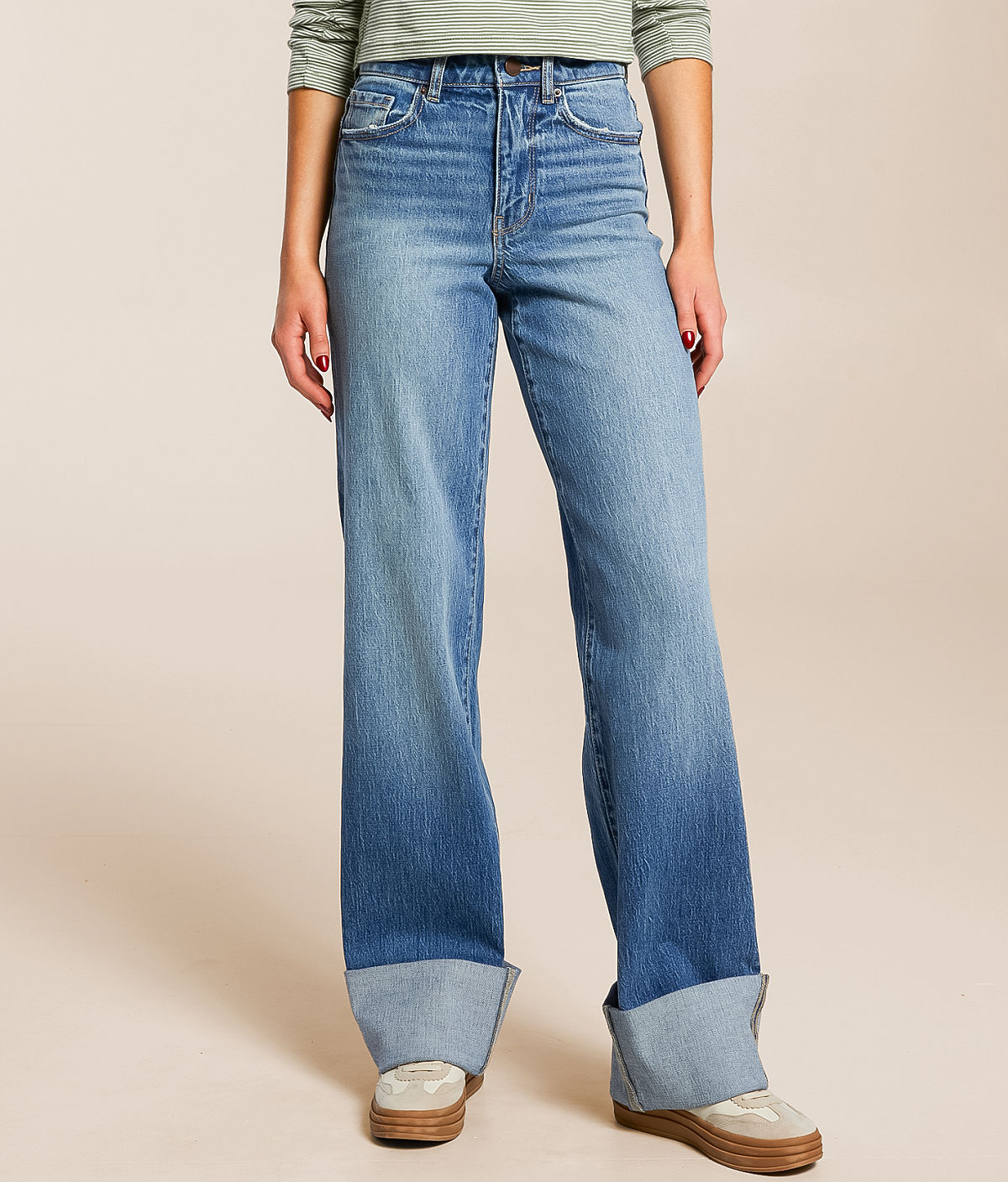 BKE Billie Wide Leg Stretch Cuffed Jean — Collett by Buckle