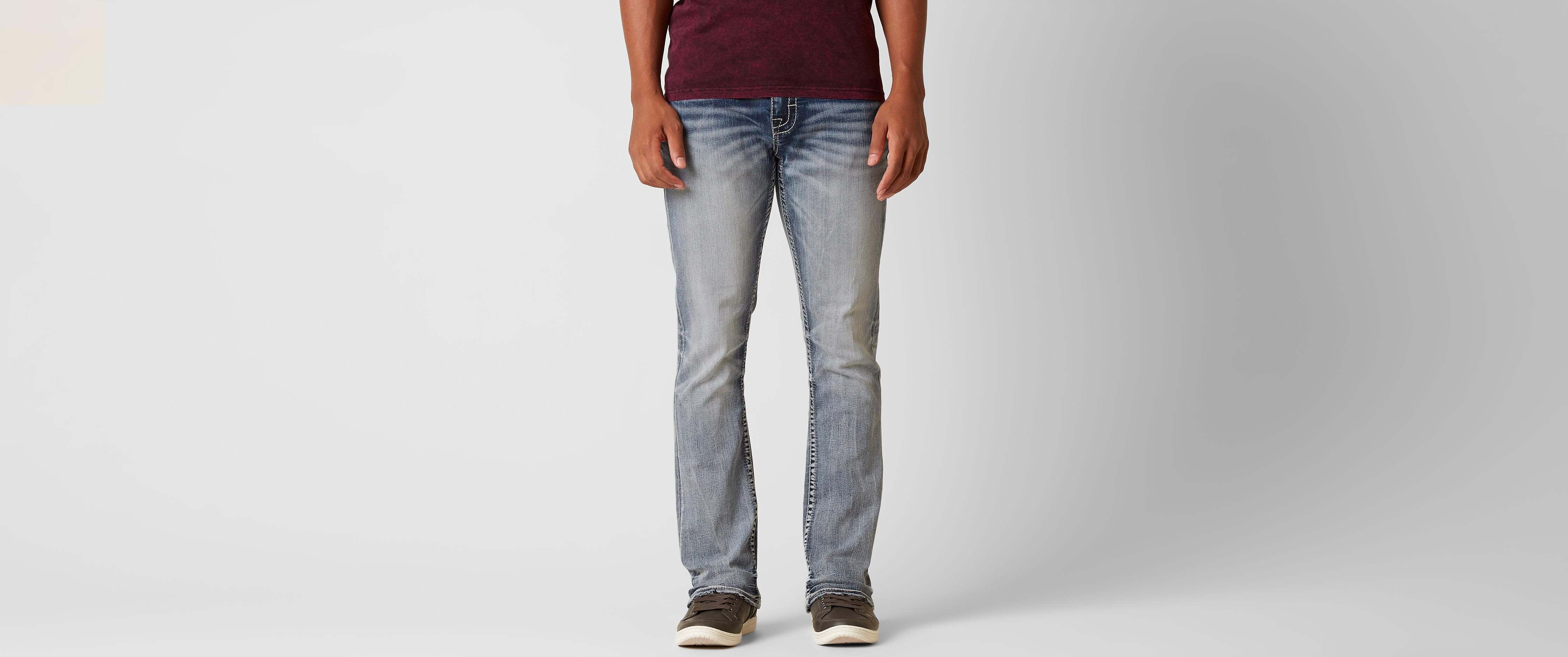 buckle slim bootcut jeans