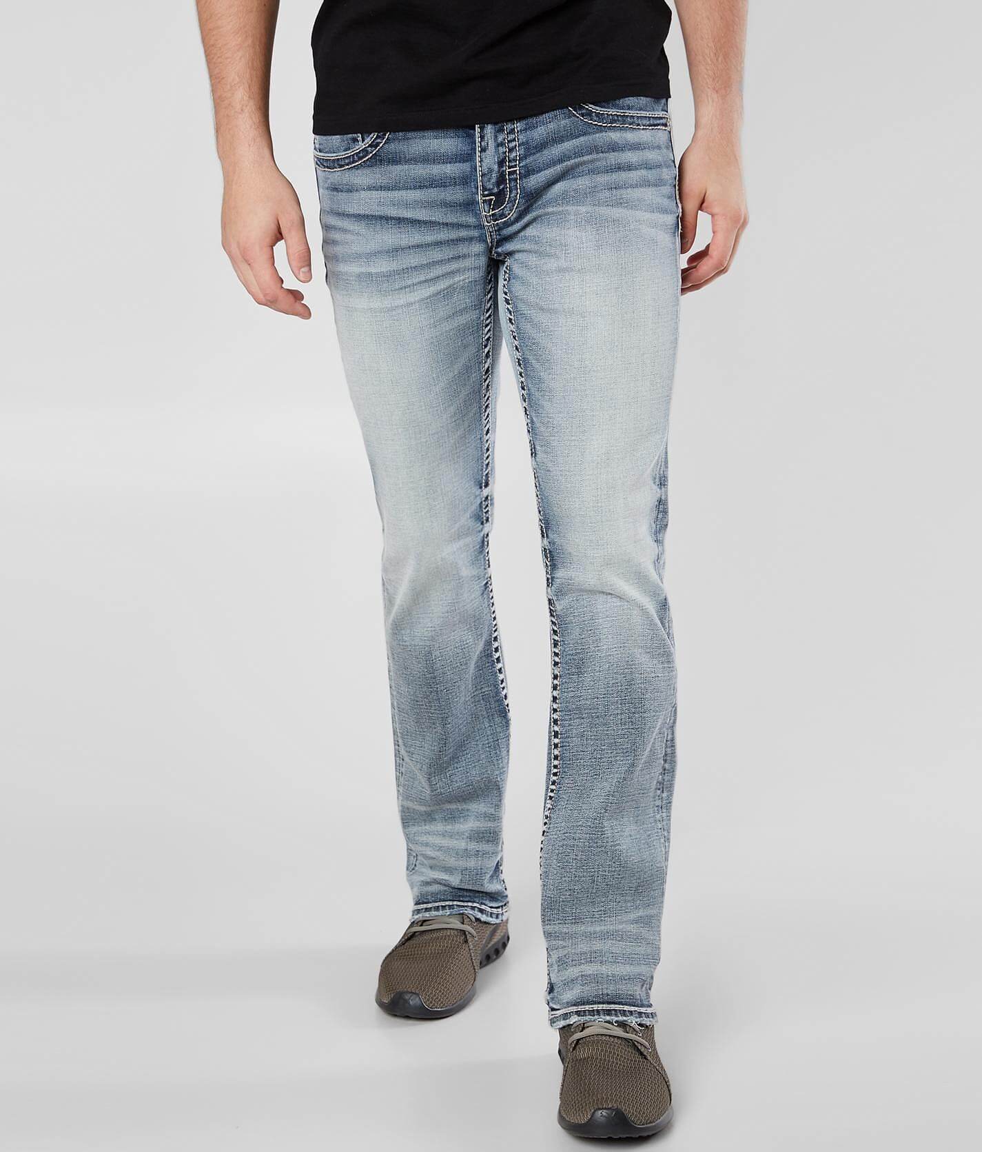 buckle slim bootcut jeans