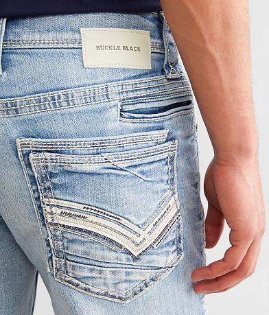 Buckle Black Three Boot Stretch Jean back pocket view