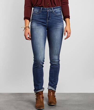 Buckle Black Curvy Straight Jean full left side view