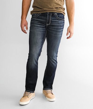 Buckle Black Three Straight Stretch Jean front view