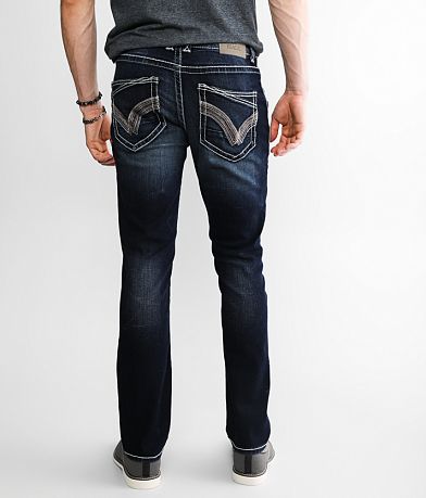 Buckle Black Three Straight Stretch Jean BACK
