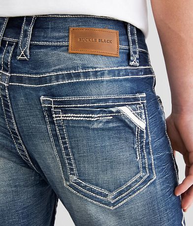 Buckle Black Three Straight Stretch Jean BACK_POCKET