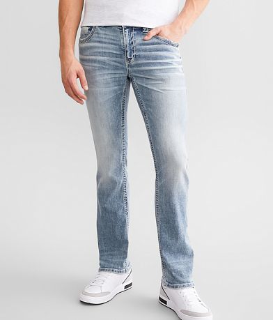 Buckle Black Three Straight Stretch Jean front view