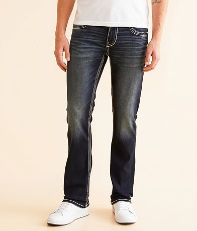 Buckle Black Three Straight Stretch Jean front view
