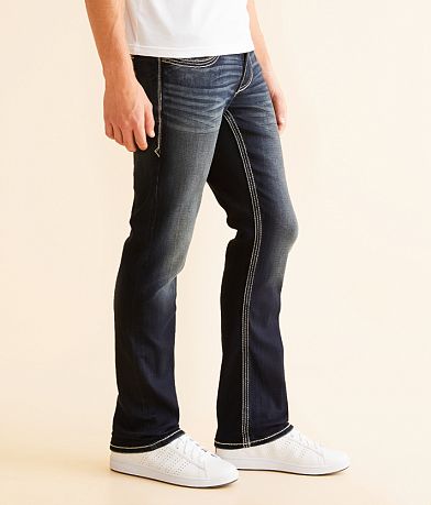 Buckle Black Three Straight Stretch Jean full left side view