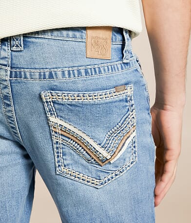 Buckle Black Vintage Three Boot Stretch Jean back pocket view