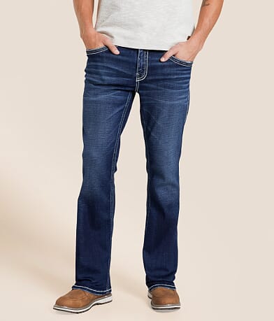 Buckle Black Vintage Three Boot Stretch Jean front view